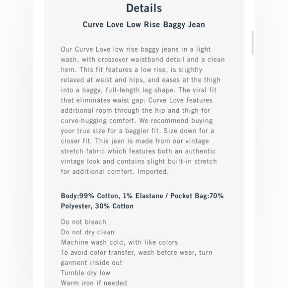 A&F - Curve Love The Baggy Low Rise Jeans - Picture 16 of 16